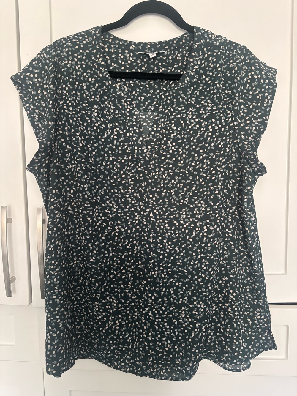 Reitmans xxl  Dark Green Printed Cap-Sleeve Blouse